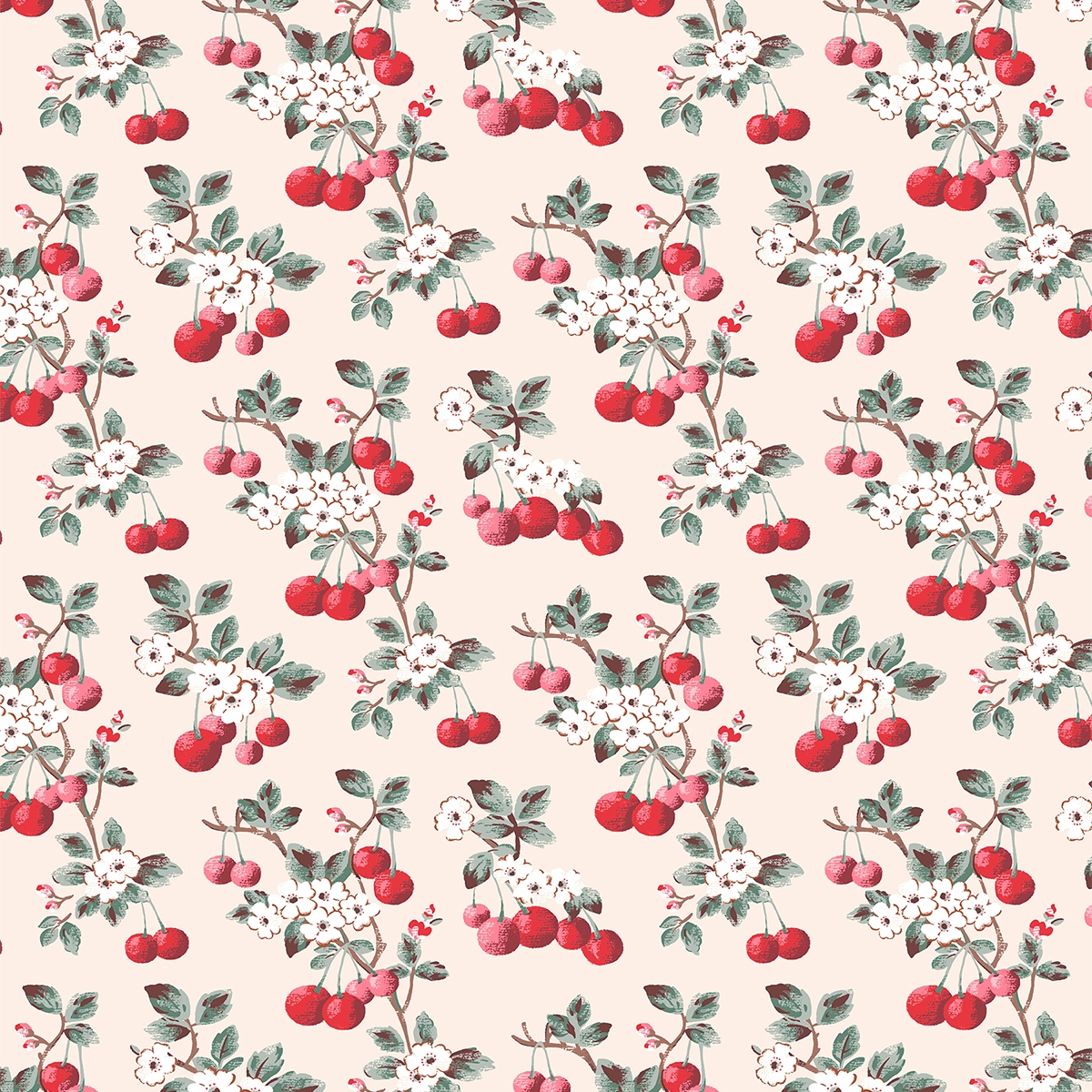 Product photograph of Cath Kidston Cherry Sprig Red Roller Blind from Choice Furniture Superstore.